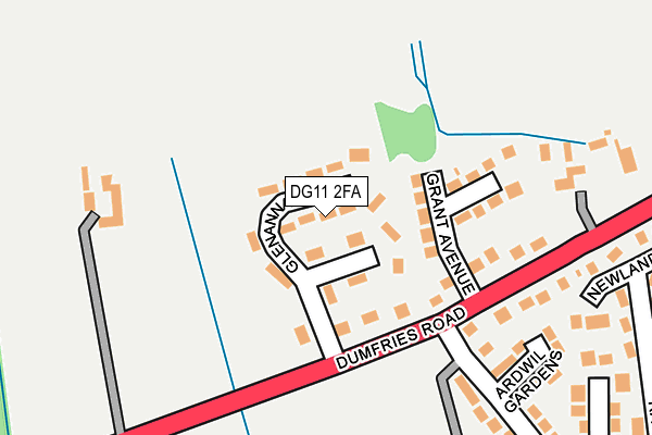 DG11 2FA map - OS OpenMap – Local (Ordnance Survey)