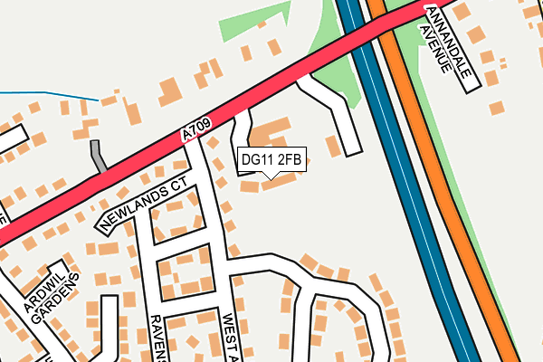 DG11 2FB map - OS OpenMap – Local (Ordnance Survey)
