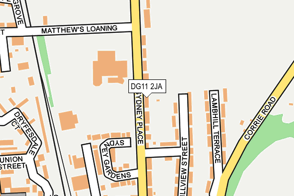 DG11 2JA map - OS OpenMap – Local (Ordnance Survey)