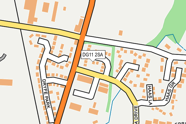 DG11 2SA map - OS OpenMap – Local (Ordnance Survey)