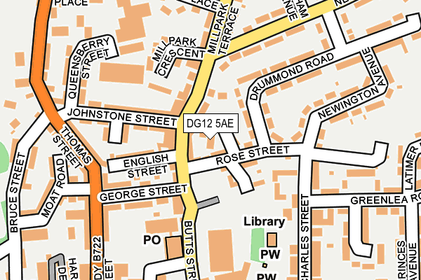 DG12 5AE map - OS OpenMap – Local (Ordnance Survey)