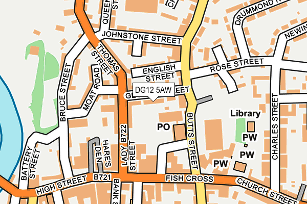 DG12 5AW map - OS OpenMap – Local (Ordnance Survey)