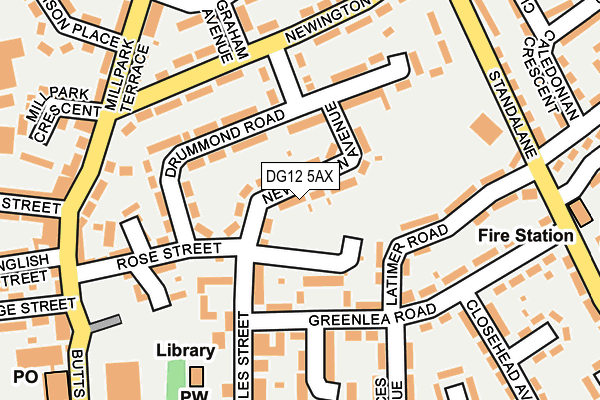 DG12 5AX map - OS OpenMap – Local (Ordnance Survey)