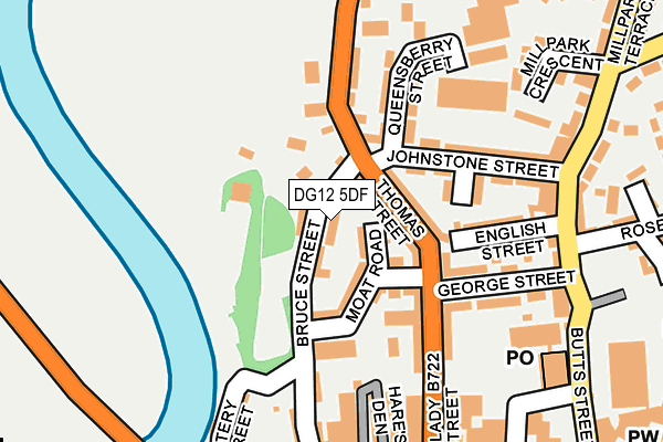 DG12 5DF map - OS OpenMap – Local (Ordnance Survey)