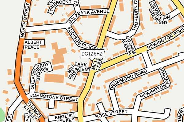 DG12 5HZ map - OS OpenMap – Local (Ordnance Survey)