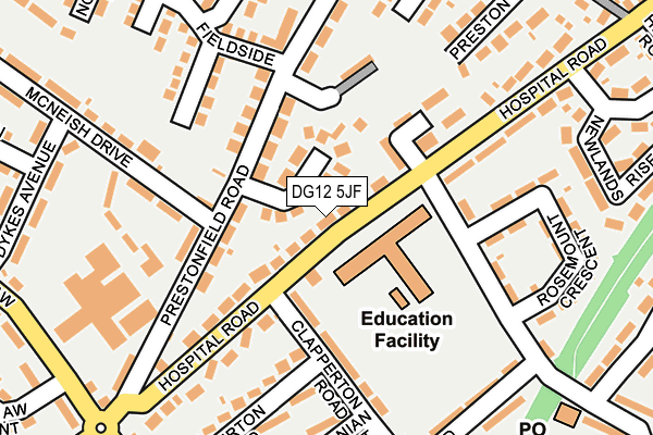 DG12 5JF map - OS OpenMap – Local (Ordnance Survey)