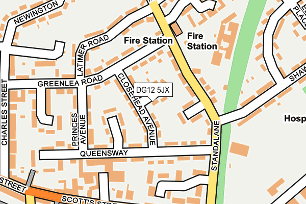 DG12 5JX map - OS OpenMap – Local (Ordnance Survey)