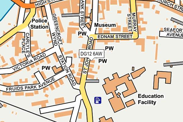 DG12 6AW map - OS OpenMap – Local (Ordnance Survey)