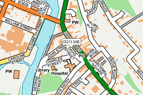 DG13 0AB map - OS OpenMap – Local (Ordnance Survey)