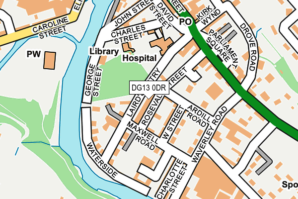 DG13 0DR map - OS OpenMap – Local (Ordnance Survey)