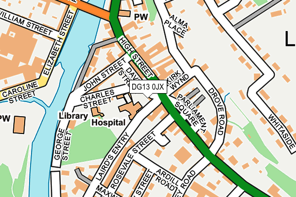 DG13 0JX map - OS OpenMap – Local (Ordnance Survey)