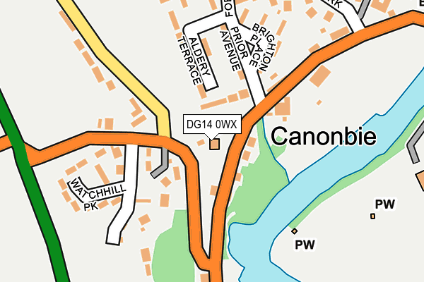 DG14 0WX map - OS OpenMap – Local (Ordnance Survey)