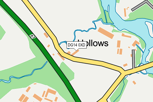 DG14 0XD map - OS OpenMap – Local (Ordnance Survey)
