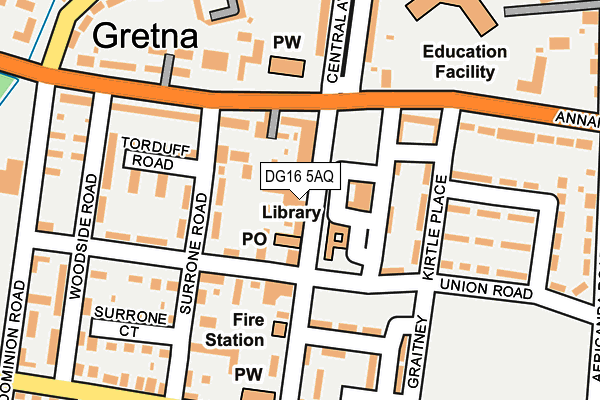 Map of SAMRA STORES (GRETNA) LTD at local scale