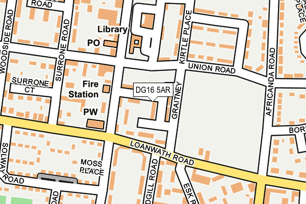 DG16 5AR map - OS OpenMap – Local (Ordnance Survey)