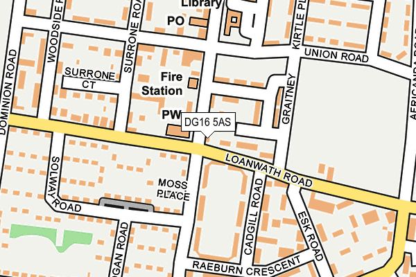 DG16 5AS map - OS OpenMap – Local (Ordnance Survey)
