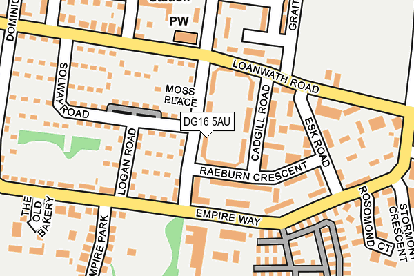 DG16 5AU map - OS OpenMap – Local (Ordnance Survey)