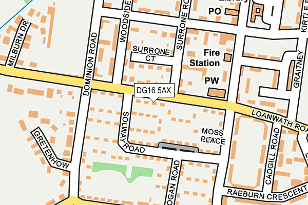 DG16 5AX map - OS OpenMap – Local (Ordnance Survey)