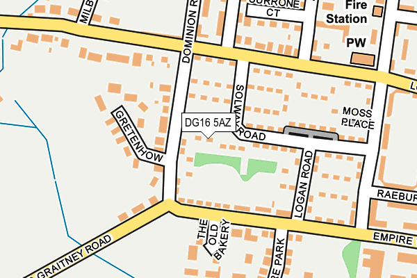 DG16 5AZ map - OS OpenMap – Local (Ordnance Survey)