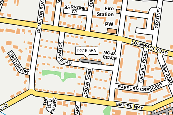 DG16 5BA map - OS OpenMap – Local (Ordnance Survey)