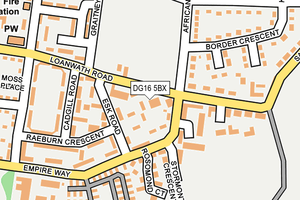 DG16 5BX map - OS OpenMap – Local (Ordnance Survey)