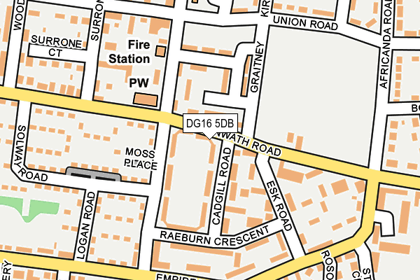 DG16 5DB map - OS OpenMap – Local (Ordnance Survey)