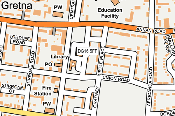 DG16 5FF map - OS OpenMap – Local (Ordnance Survey)