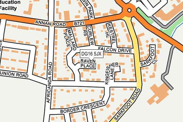 DG16 5JX map - OS OpenMap – Local (Ordnance Survey)