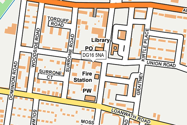 DG16 5NA map - OS OpenMap – Local (Ordnance Survey)
