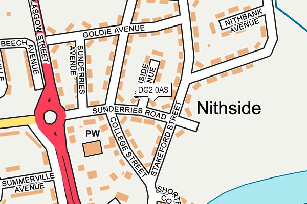 DG2 0AS map - OS OpenMap – Local (Ordnance Survey)