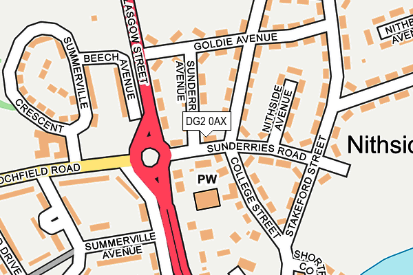 DG2 0AX map - OS OpenMap – Local (Ordnance Survey)