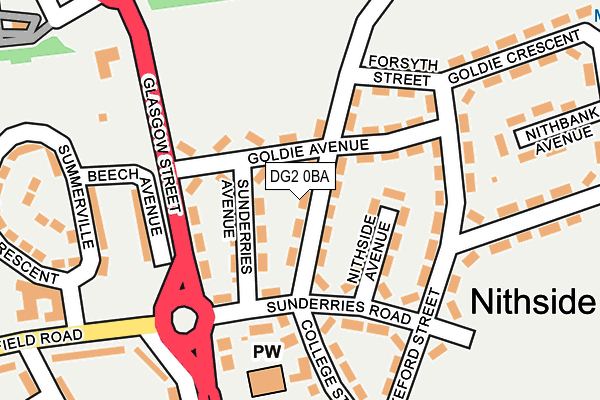DG2 0BA map - OS OpenMap – Local (Ordnance Survey)