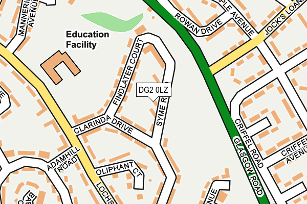 DG2 0LZ map - OS OpenMap – Local (Ordnance Survey)