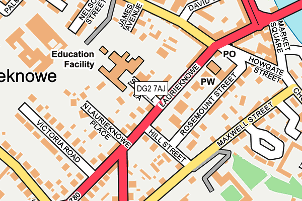 DG2 7AJ map - OS OpenMap – Local (Ordnance Survey)