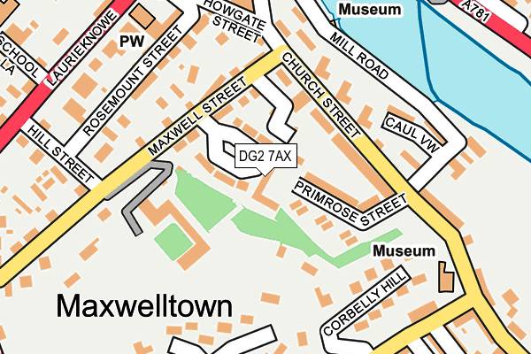 DG2 7AX map - OS OpenMap – Local (Ordnance Survey)