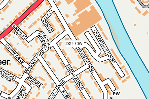 DG2 7DW map - OS OpenMap – Local (Ordnance Survey)