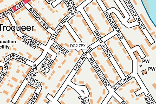 DG2 7EX map - OS OpenMap – Local (Ordnance Survey)