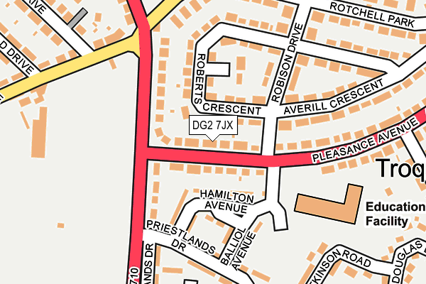 DG2 7JX map - OS OpenMap – Local (Ordnance Survey)