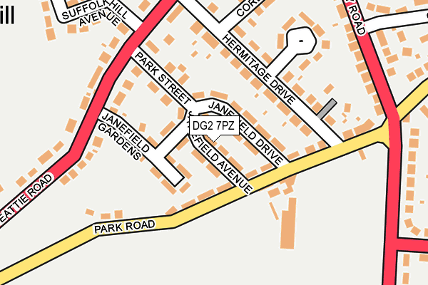 DG2 7PZ map - OS OpenMap – Local (Ordnance Survey)