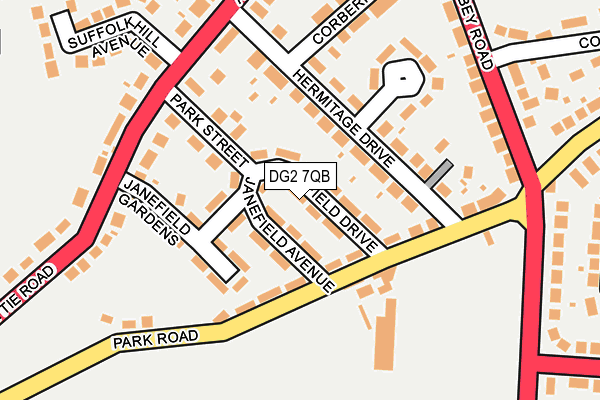 DG2 7QB map - OS OpenMap – Local (Ordnance Survey)