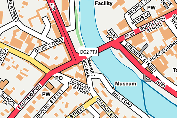 DG2 7TJ map - OS OpenMap – Local (Ordnance Survey)