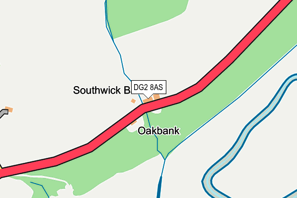 DG2 8AS map - OS OpenMap – Local (Ordnance Survey)