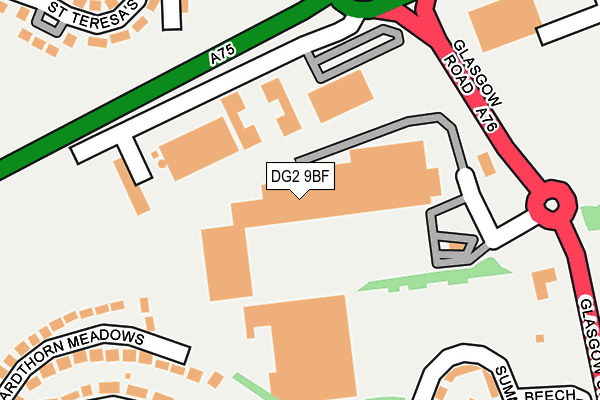 DG2 9BF map - OS OpenMap – Local (Ordnance Survey)