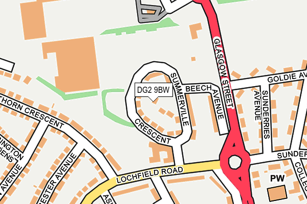 DG2 9BW map - OS OpenMap – Local (Ordnance Survey)