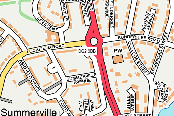 DG2 9DB map - OS OpenMap – Local (Ordnance Survey)