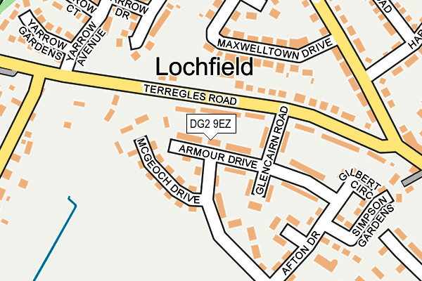 DG2 9EZ map - OS OpenMap – Local (Ordnance Survey)