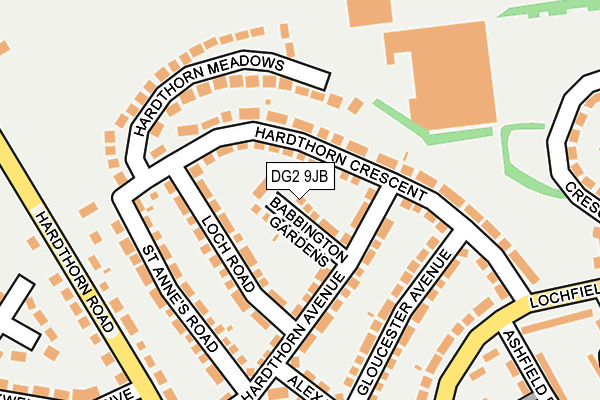 DG2 9JB map - OS OpenMap – Local (Ordnance Survey)