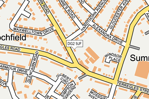 DG2 9JF map - OS OpenMap – Local (Ordnance Survey)