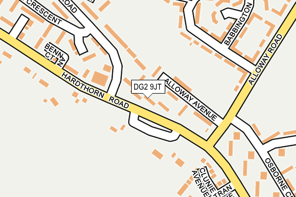 DG2 9JT map - OS OpenMap – Local (Ordnance Survey)