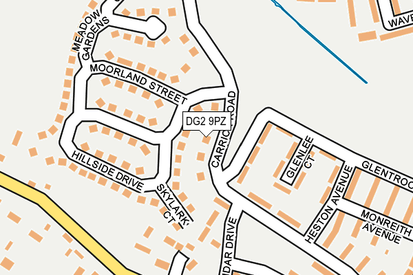 DG2 9PZ map - OS OpenMap – Local (Ordnance Survey)